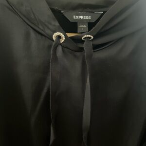 Express Black Hoodie with Sparkling Details